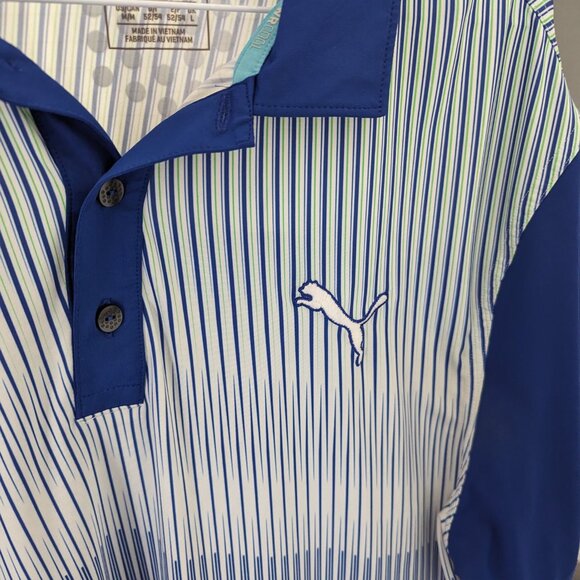 PUMA PWR Cool Polo Surf Web Performance Fit Power Dry Golf Shirt Men M - Picture 6 of 7